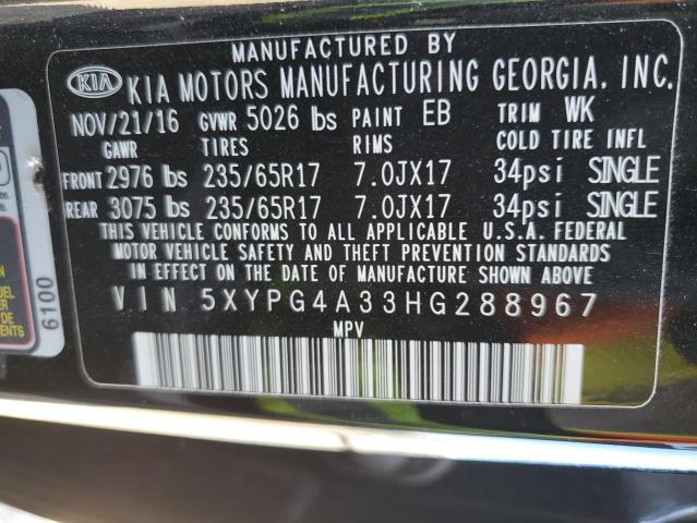 5XYPG4A33HG288967 KIA SORENTO LX