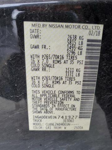 1N6AD0EV0JN741327 Nissan FRONTIER S