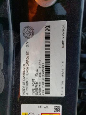 2022 HONDA CIVIC EX - 2HGFE2F3XNH104363