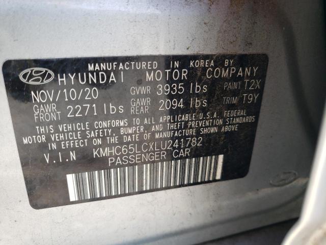 2020 HYUNDAI IONIQ BLUE - KMHC65LCXLU241782