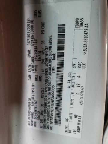1FTEW1EFXHFA99006 Ford F150 Supercrew