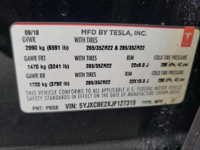 5YJXCBE2XJF127319 Tesla MODEL X