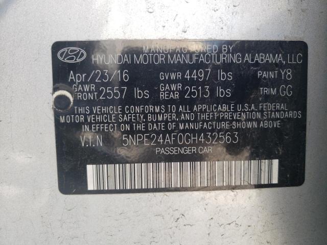 Hyundai SONATA SE 2016 5NPE24AF0GH432563 Image 12