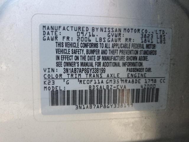 2016 NISSAN SENTRA 4D 3N1AB7AP8GY338199