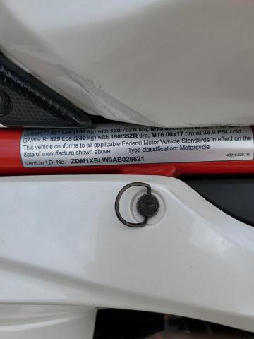 2010 DUCATI 1198 BASE ZDM1XBLW9AB026621