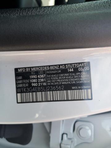 W1K3G4EB5LJ236562 Mercedes-Benz A 220