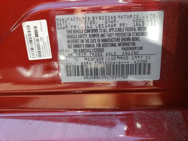 3N1AB8CV4LY229900 Nissan SENTRA SV