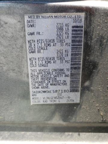5N1DR2MM5KC587180 Nissan Pathfinder S