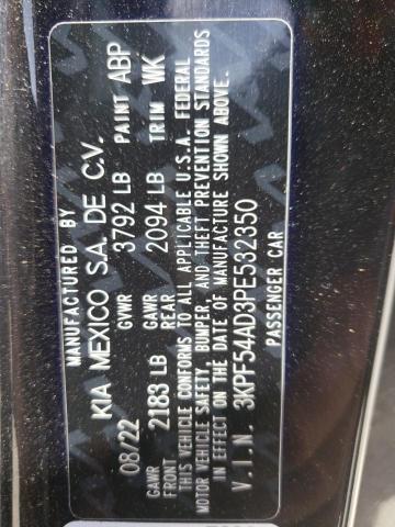 3KPF54AD3PE532350 KIA Forte Gt Line