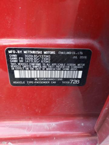 2017 MITSUBISHI MIRAGE GT ML32A5HJ0HH011998