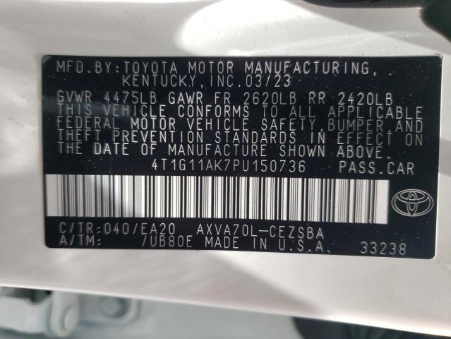 4T1G11AK7PU150736 Toyota Camry Se Night Shade