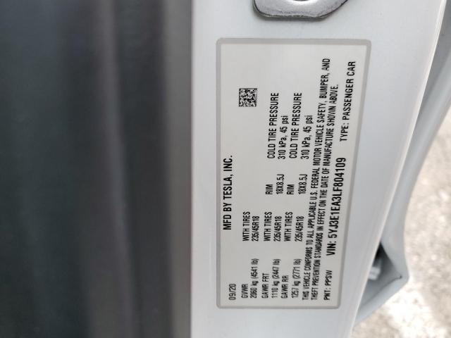 5YJ3E1EA3LF804109 Tesla MODEL 3