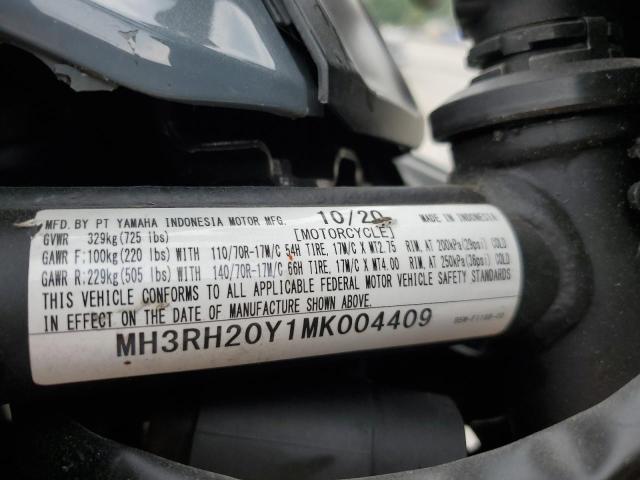2021 YAMAHA MOTORCYCLE MH3RH20Y1MK004409