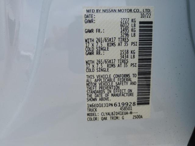 1N6ED1EJ1PN619928 Nissan FRONTIER S