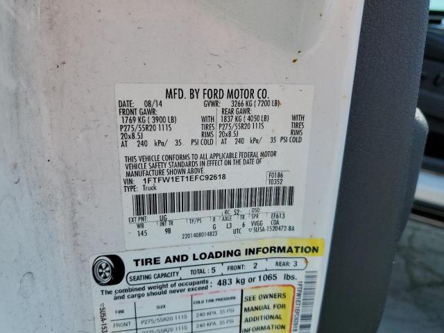 1FTFW1ET1EFC92618 Ford F150 Supercrew