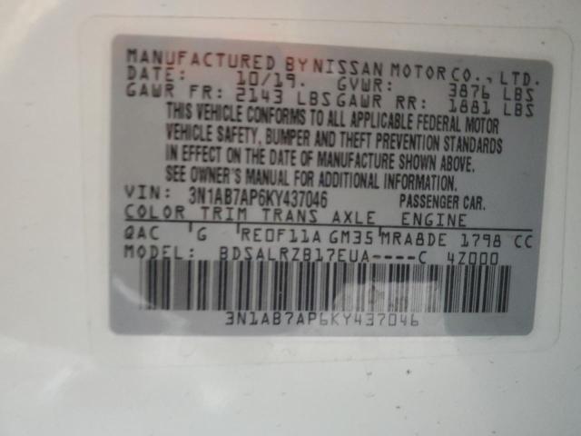 3N1AB7AP6KY437046 Nissan SENTRA S