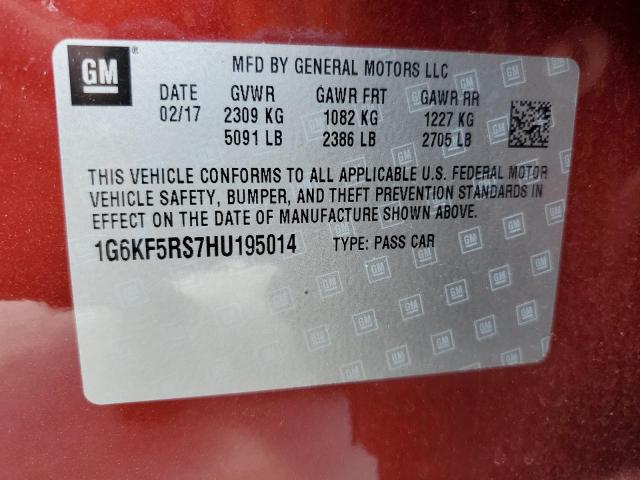 2017 CADILLAC CT6 PREMIU - 1G6KF5RS7HU195014