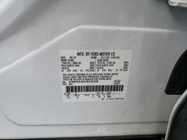 2FMPK4J92JBC52258 Ford EDGE SEL