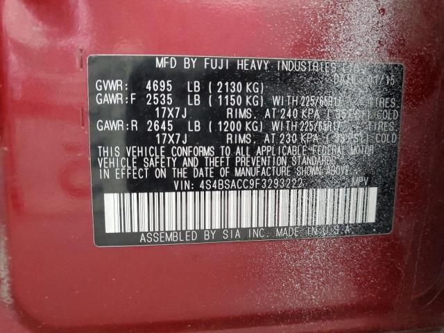 4S4BSACC9F3293222 Subaru Outback 2.5i Premium