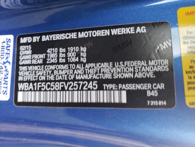 VIN WBA1F5C58FV257245 2015 BMW 2 Series, 228 I no.12