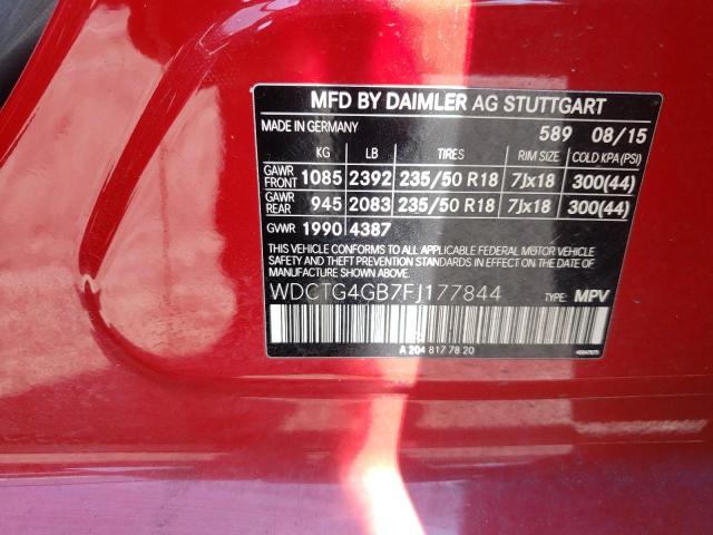 WDCTG4GB7FJ177844 Mercedes-Benz Gla 250 4matic