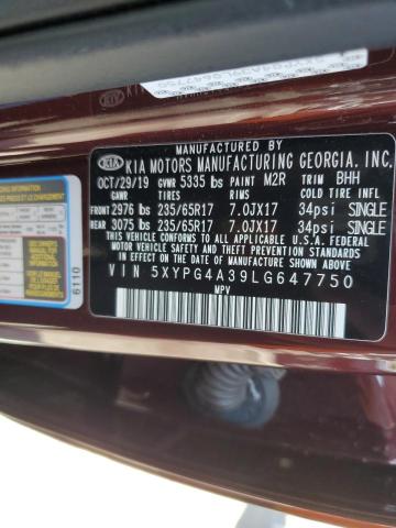 5XYPG4A39LG647750 KIA SORENTO L
