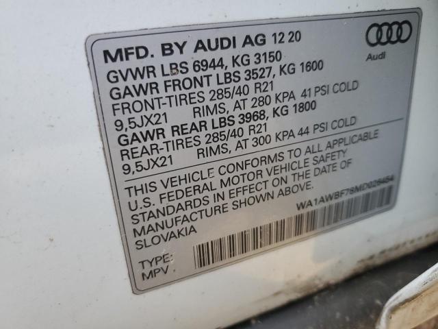 2021 AUDI SQ7 PREMIU WA1AWBF78MD026454