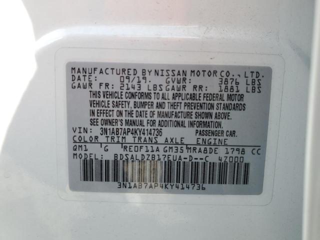 3N1AB7AP4KY414736 Nissan SENTRA S
