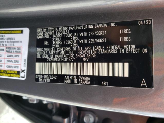 2023 LEXUS RX 350H BA 2T2BBMCA1PC013771