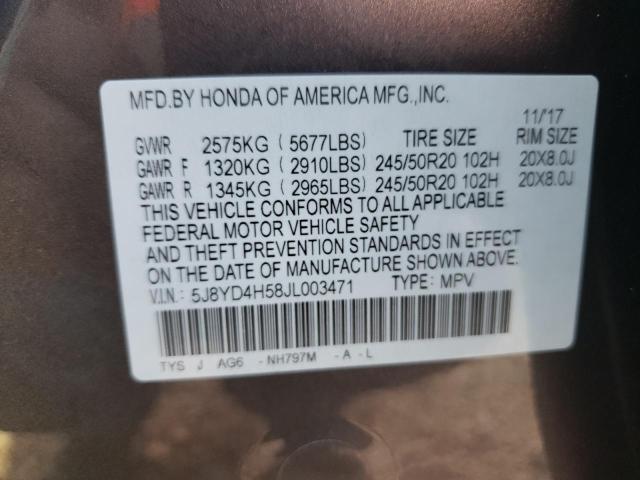 5J8YD4H58JL003471 | 2018 ACURA MDX TECHNO