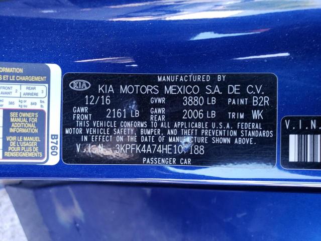 3KPFK4A74HE107188 KIA FORTE LX