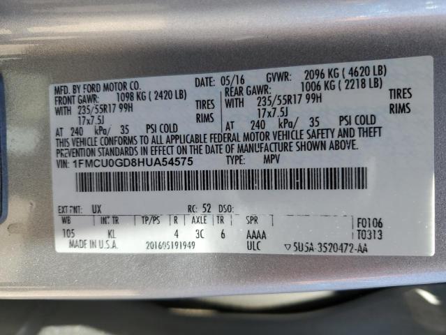 1FMCU0GD8HUA54575 2017 FORD ESCAPE, photo no. 13