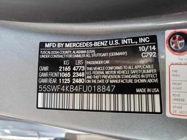 55SWF4KB4FU018847 2015 MERCEDES-BENZ C-CLASS, photo no. 13