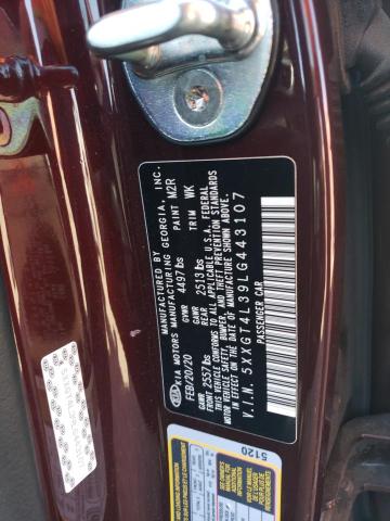 5XXGT4L39LG443107 KIA Optima Lx