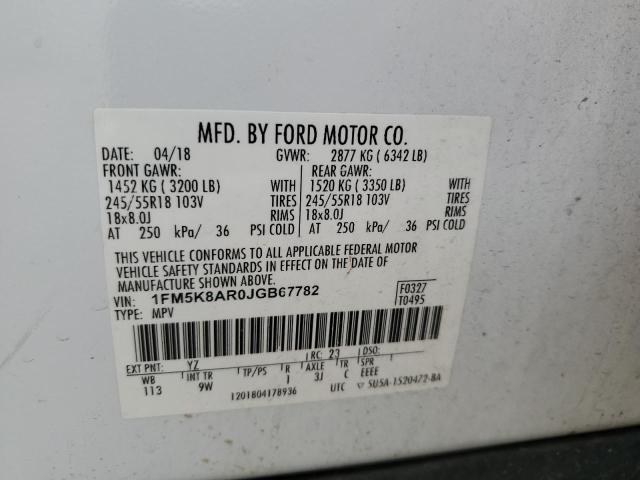 1FM5K8AR0JGB67782 Ford Explorer Police Interceptor