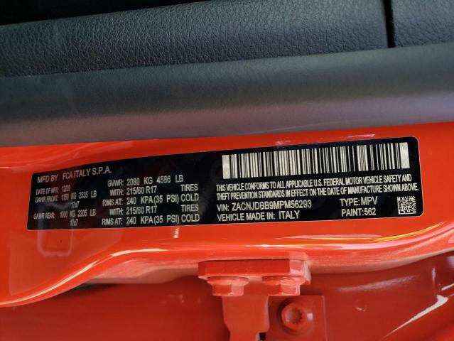 ZACNJDBB9MPM56293 Jeep Renegade Latitude