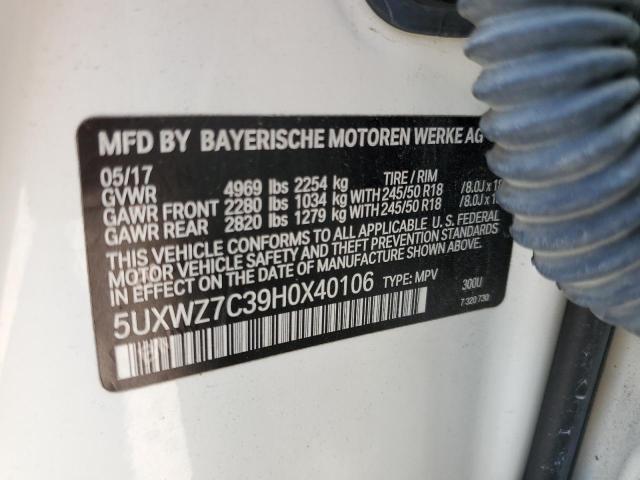 5UXWZ7C39H0X40106 BMW X3 Sdrive28i