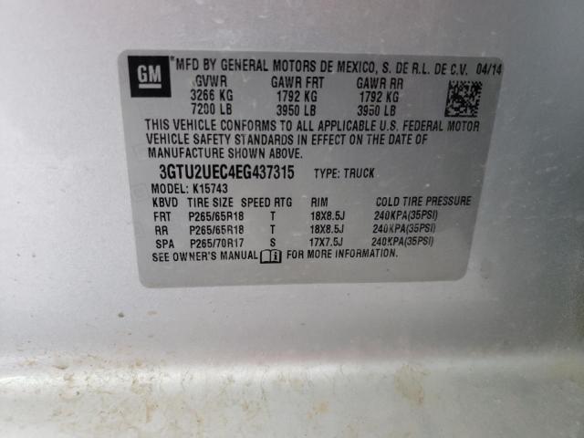 3GTU2UEC4EG437315 GMC Sierra K1500 Sle
