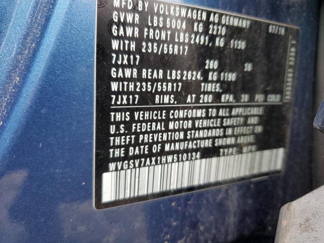 2017 VOLKSWAGEN TIGUAN WOL - WVGSV7AX1HW510134