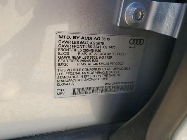 VIN WA1LAAF77KD047651 2019 Audi Q7, Premium Plus no.13