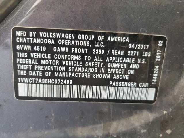 2017 VOLKSWAGEN PASSAT SEL - 1VWCT7A35HC072499