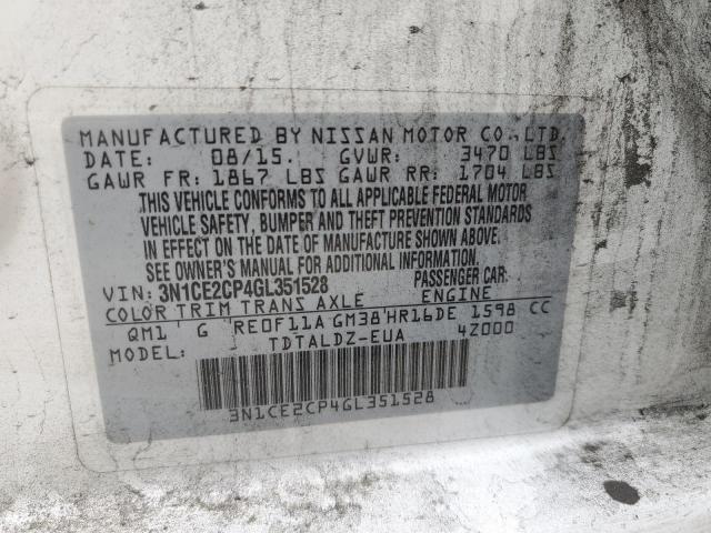 3N1CE2CP4GL351528 Nissan Versa Note S