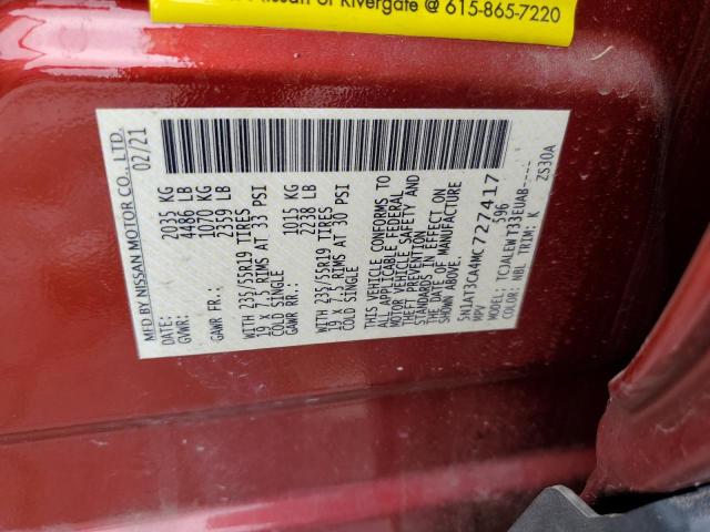 5N1AT3CA4MC727417 Nissan Rogue Sl