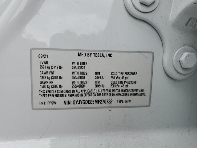 5YJYGDEE5MF270732 Tesla Model Y