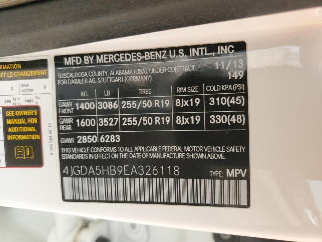 VIN 4JGDA5HB9EA326118 2014 Mercedes-Benz ML-Class, ... no.13