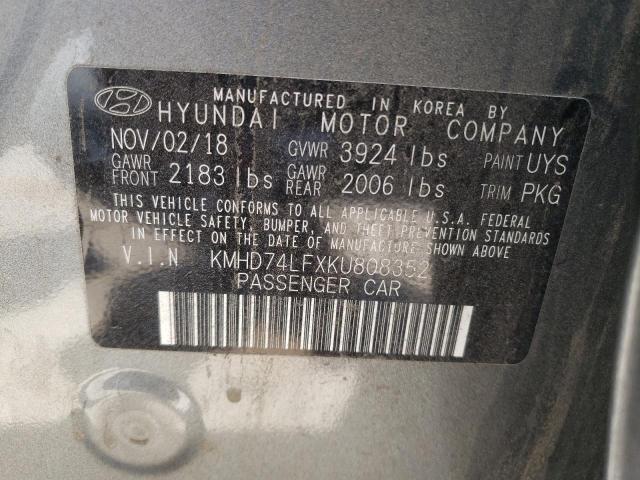 KMHD74LFXKU808352 Hyundai ELANTRA SE