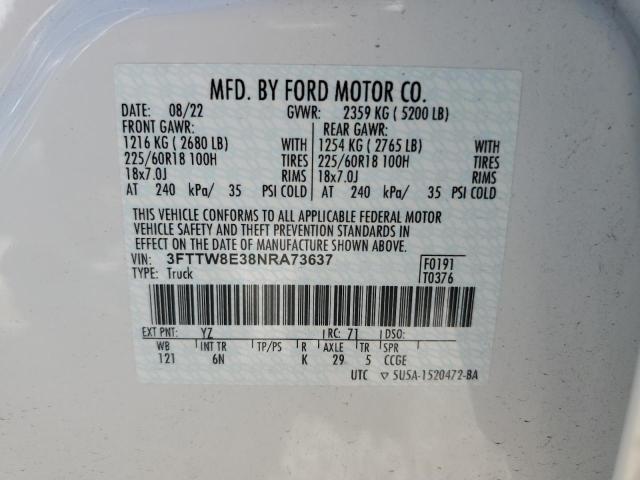 2022 FORD MAVERICK X - 3FTTW8E38NRA73637