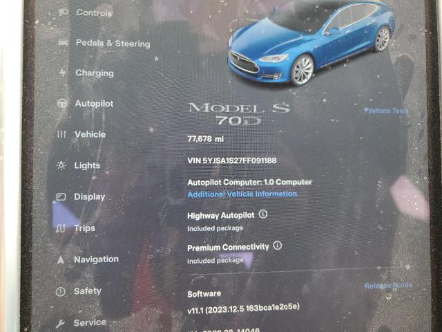 2015 TESLA MODEL S 70 - 5YJSA1S27FF091188