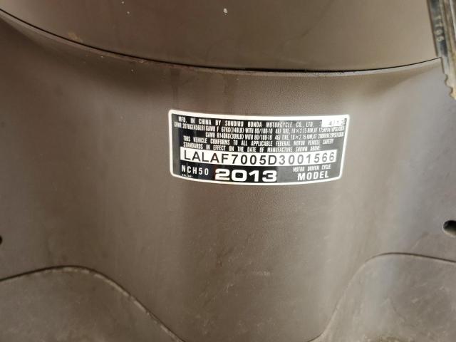 2013 HONDA SCOOTER LALAF7005D3001566