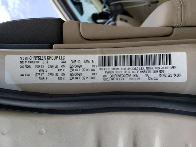 1C4RJFCM4EC426298 Jeep Grand Cherokee Overland